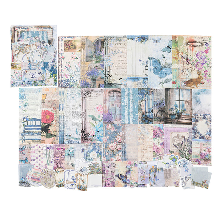 100PCS Vintage Garden Floral Journal Paper VMP18