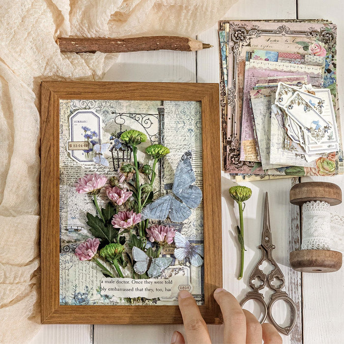 100PCS Vintage Garden Floral Journal Paper VMP18