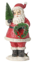 10.5" RESIN SANTA W/SISEL TREE WREATH