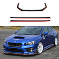 2015-2021 Subaru Impreza WRX STI VA - Front Lip + Side Skirts - Gloss Black w/ Red Trim (5pc)
