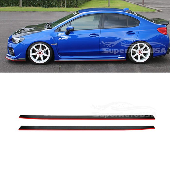 2015-2021 Subaru Impreza WRX STI VA - Front Lip + Side Skirts - Gloss Black w/ Red Trim (5pc)