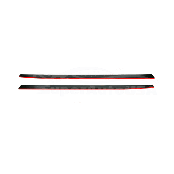 2015-2021 Subaru Impreza WRX STI VA - Side Skirt Extensions - Gloss Black w/ Red Trim (2pc)