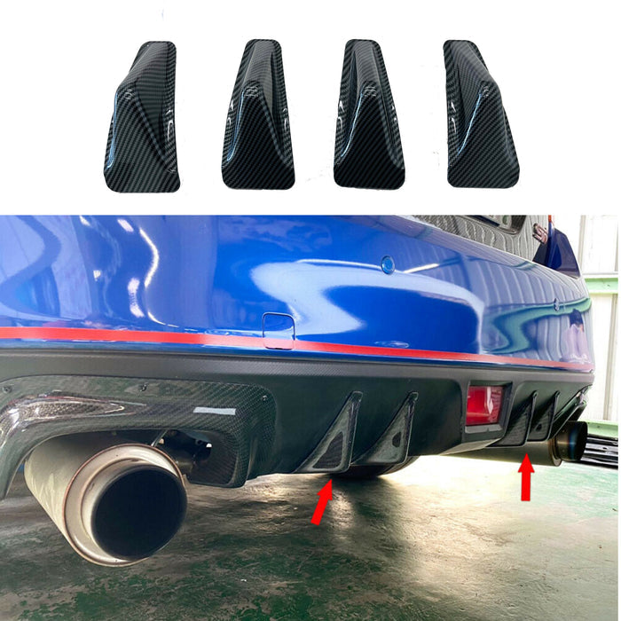 2015-2021 Subaru WRX STI VA - Rear Diffuser Shark Fins - Carbon Print