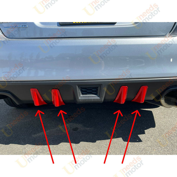 2015-2021 Subaru WRX STI VA - Rear Diffuser Shark Fins - Red