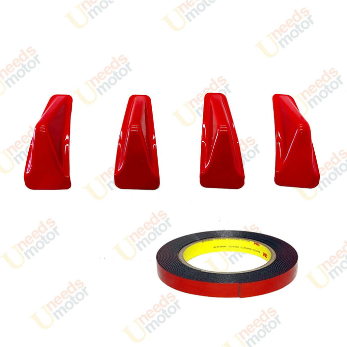 2015-2021 Subaru WRX STI VA - Rear Diffuser Shark Fins - Red