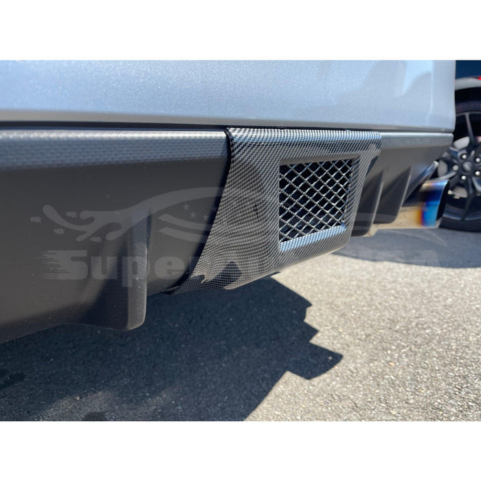 2015-2021 Subaru WRX STI VA - Rear Shark Fins & Brake Light Cover Set - Carbon Print