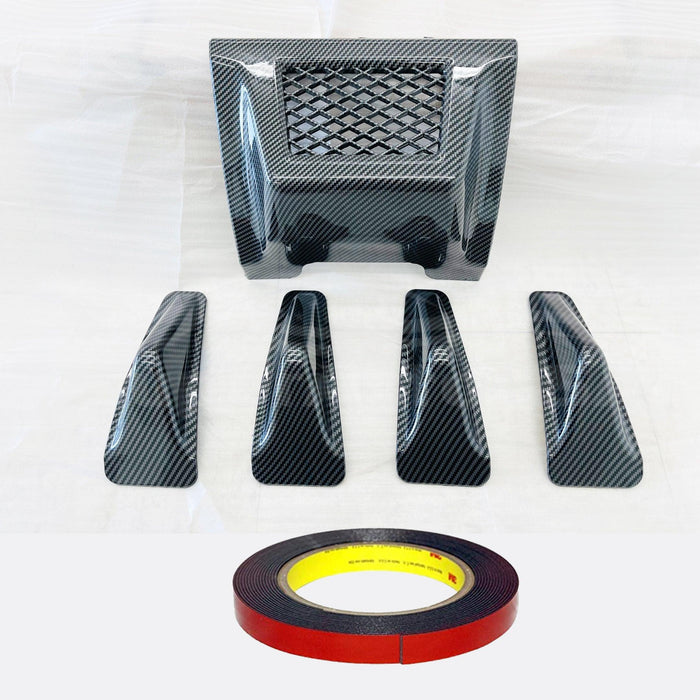 2015-2021 Subaru WRX STI VA - Rear Shark Fins & Brake Light Cover Set - Carbon Print