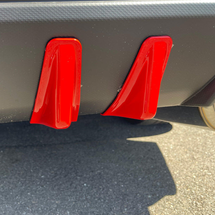 2015-2021 Subaru WRX STI VA - Red Shark Fins & Brake Light Cover - Carbon Print