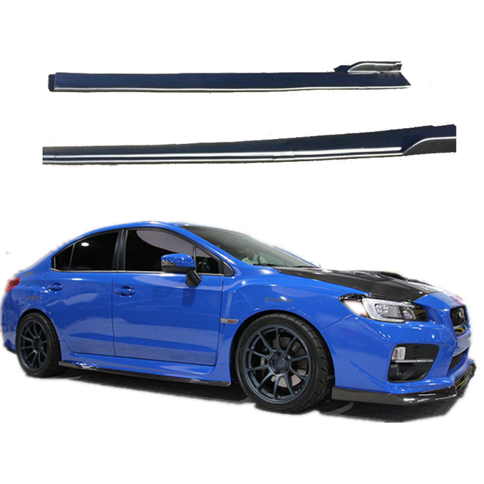 2015-2021 Subaru WRX STI VA - Side Skirts with Small Winglet - Unpainted Black