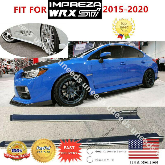 2015-2021 Subaru WRX STI VA - Side Skirts with Small Winglet - Unpainted Black
