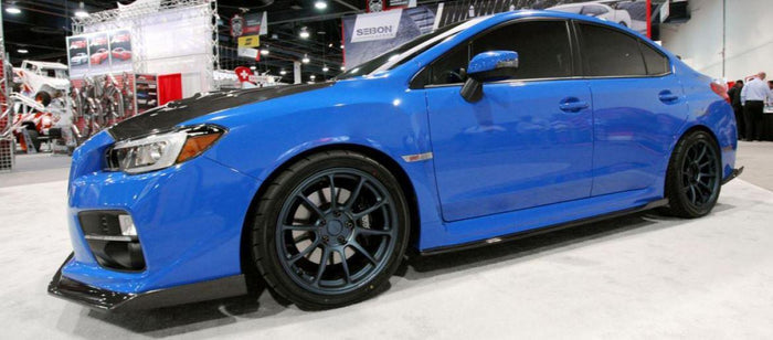 2015-2021 Subaru WRX STI VA - Side Skirts with Small Winglet - Unpainted Black
