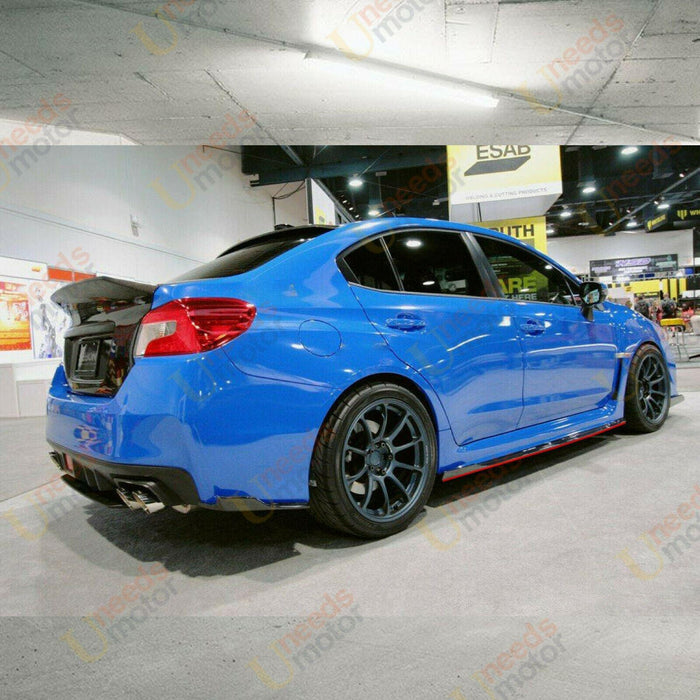 2015-2021 Subaru WRX STI VA - Side Skirts With Winglet - Gloss Black w/ Red Stripe