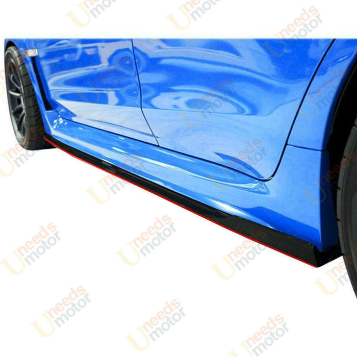 2015-2021 Subaru WRX STI VA - Side Skirts With Winglet - Gloss Black w/ Red Stripe
