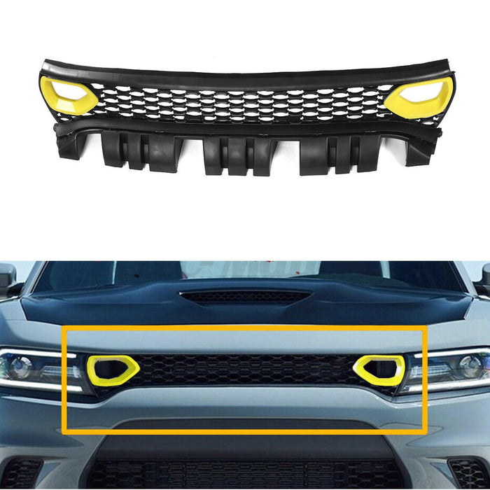 2015-2023 Dodge Charger SRT - Scat Pack Style Front Grille Dual Inlets Air Bezel - Yellow