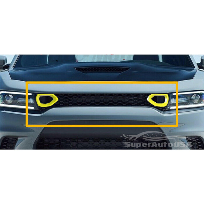 2015-2023 Dodge Charger SRT - Scat Pack Style Front Grille Dual Inlets Air Bezel - Yellow