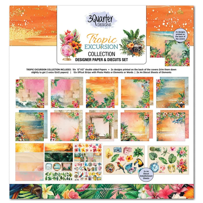 3 Quarter Designs, Tropical Excursion 12x12 Paper Pack