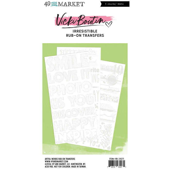 49 and  Market, Vicki Boutin, Irresistible Rub-On Transfers - Words