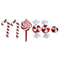 7” Assorted Candy Cane Holiday Christmas Deluxe Shatterproof Ornament Set of 6