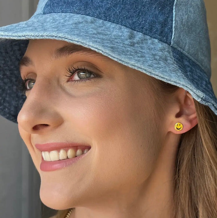 70's Smiley Face Stud Earrings