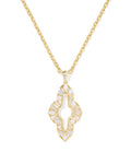 ABBIE CRYSTAL LONG PENDANT NECKLACE GOLD NEUTRAL MIX