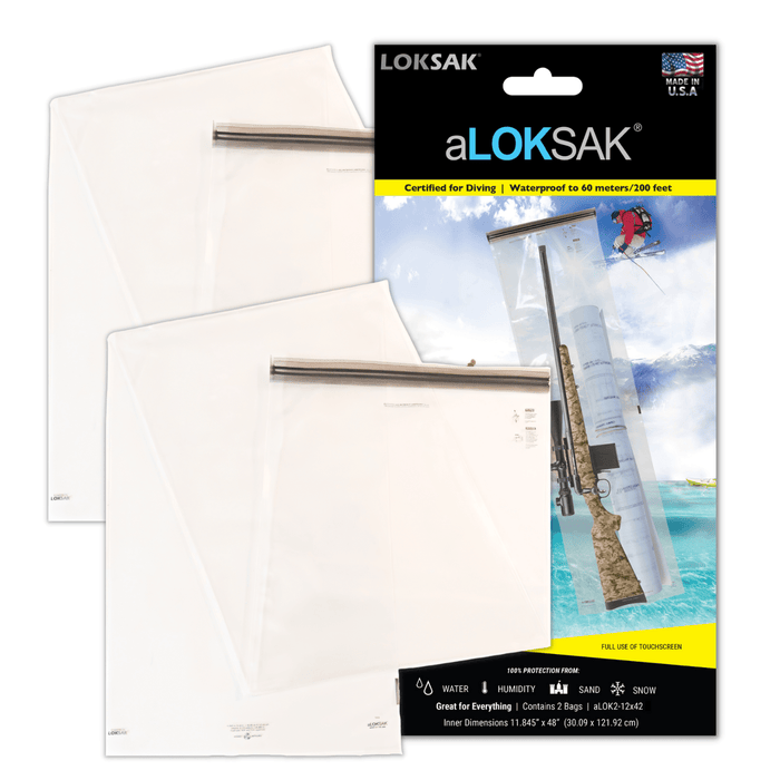 aLOKSAK 12x48 resealable waterproof firearm bag