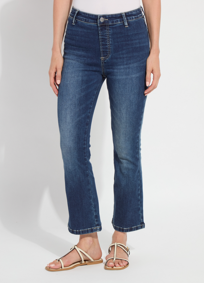 ANKLE ESTELLE EVERYDAY FLARE DENIM- DARK MIDWASH