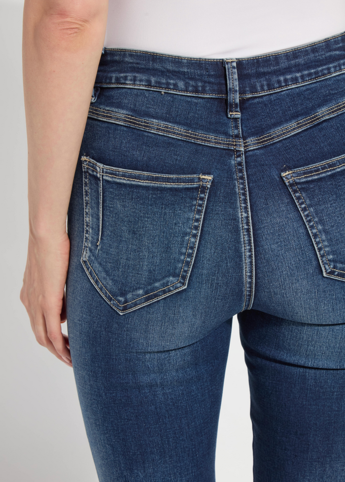 ANKLE ESTELLE EVERYDAY FLARE DENIM- DARK MIDWASH