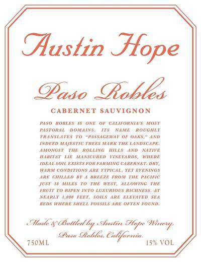 Austin Hope Cabernet Sauvignon 2018 (750 ml) - BuyWinesOnline.com