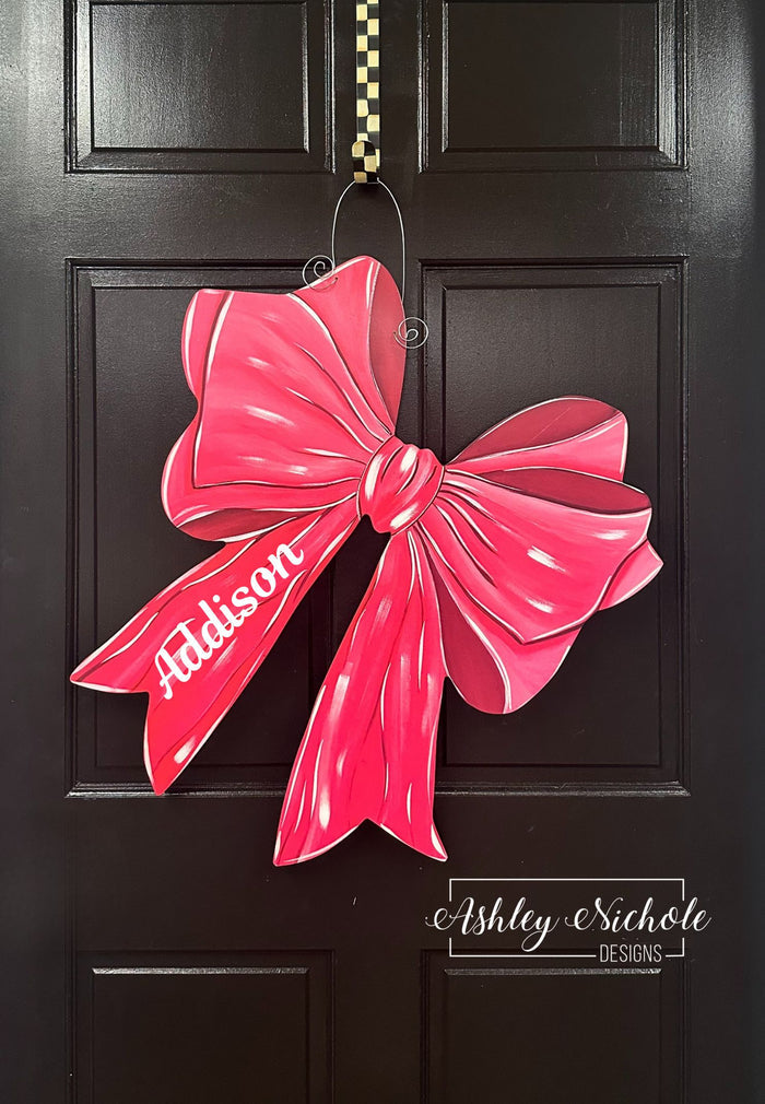 Baby Girl Bow - Door Hanger (UV Printed Only)