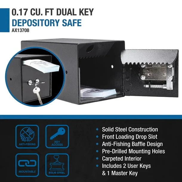 Barska AX13708 Dual Key Under Counter Safe Specs
