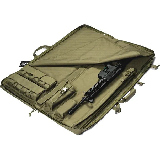 Barska Loaded Gear 40" Tactical Shooter Mat Rifle Bag OD Green RX-300 Open with Rifle