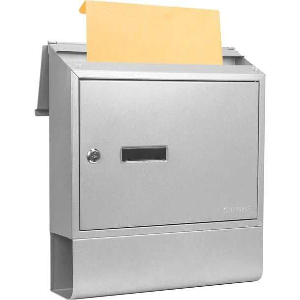 Barska CB13698 Contemporary Wall Mount Mailbox with Newspaper Bucket With Envelope in Slot