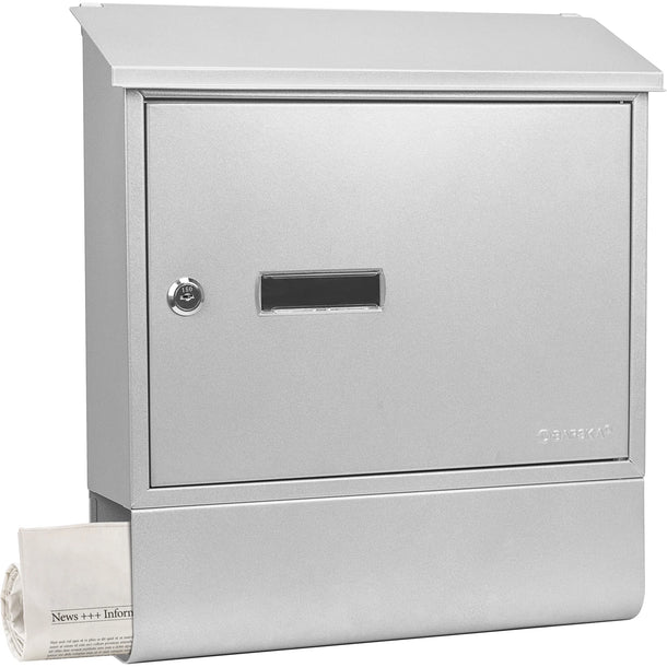 Barska CB13698 Contemporary Wall Mount Mailbox with Newspaper Bucket with Newspaper