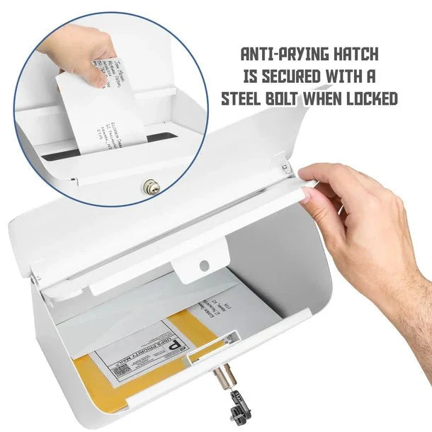 Barska CB14074 Wall-Mount Top Opening Mail Drop Box Anti-Prying Hatch