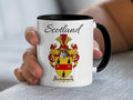Bartholomew Scottish family crest accent mug with Scotland above the coat of arms design