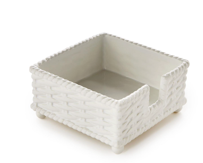 BASKETWEAVE COCKTAIL NAPKIN HOLDER