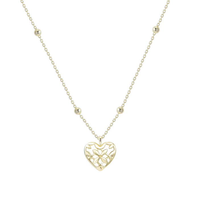 Believer Heart Drop Necklace, Gold