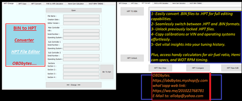 - (BIN to HPT Converter + HPT File Editor) - OBDbytes for Car Chip Tuning