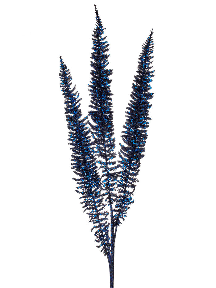 BLUE GLITTER FERN SPRAY