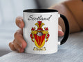 Brechin Scottish family crest accent mug with Scotland above the coat of arms design