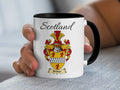 Brimer Scottish family crest accent mug with Scotland above the coat of arms design
