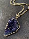 BRONZE+AMETHYST FIGARO NECKLACE