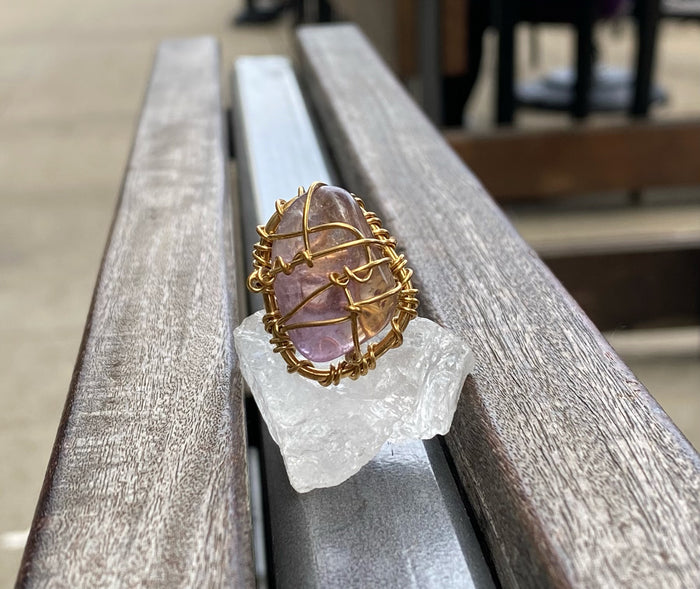 BRONZE+AMETHYST RING