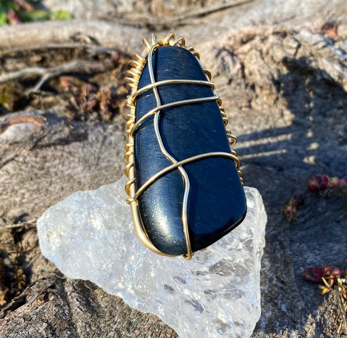 BRONZE+BLUE TIGERS EYE RING
