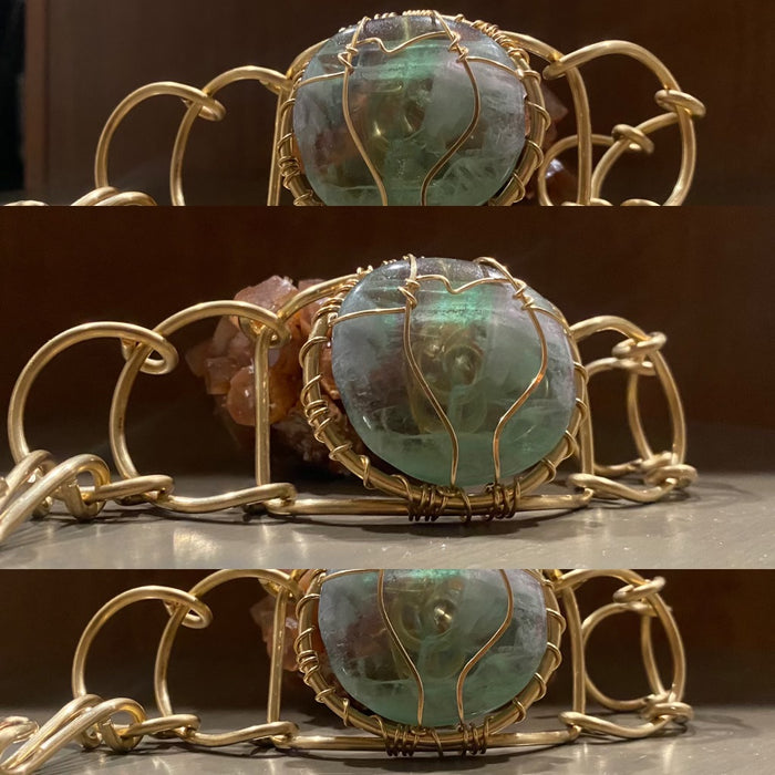 BRONZE+FLOURITE ARCLINK BRACELET