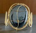 BRONZE+HEMATITE WAVE CUFF BRACELET