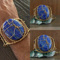 BRONZE+LAPIS LAZULI BRACELET