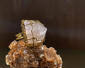 BRONZE+ROSE QUARTZ PYRAMID RING