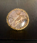 BRONZE+ROSE QUARTZ RING