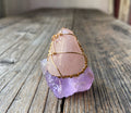 BRONZE+ROSE QUARTZ RING